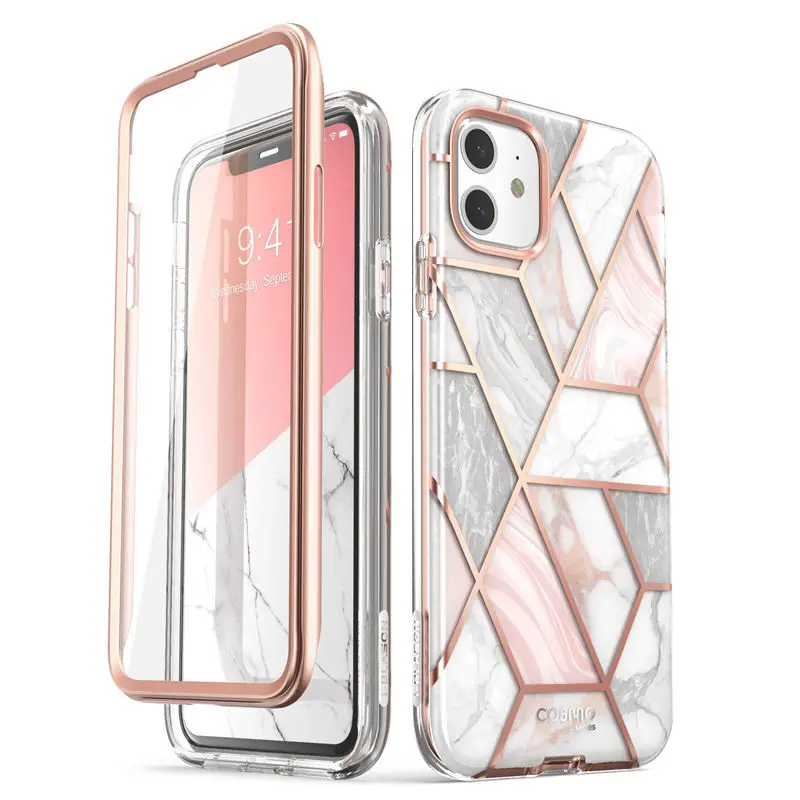 Чехол i Blason для iPhone 11 6 1 дюйма (выпуск 2019 года) полноразмерный блестящий Мраморный