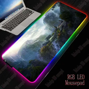 

MRGBEST Lord of The Rings Scenery Gaming RGB Mouse Pad Big Colorful Led Backlight Surface Mice Pad Keyboard Desk Mats for Gamer