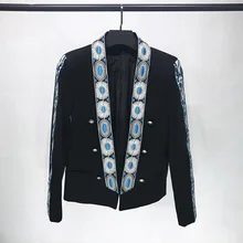 Embroidered Suit Autumn Stylist Handsome Small Suit Men Showing Photographic Fashion Coat men suit jacket