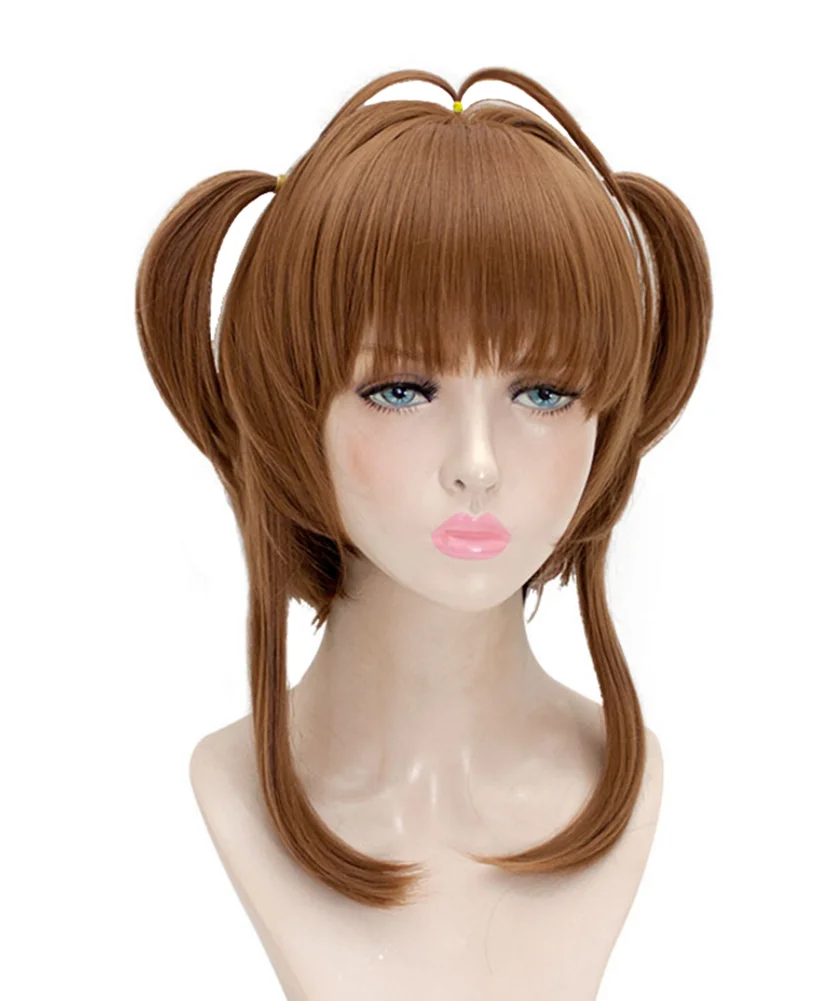 KINOMOTO Сакура желтый парик для косплея Короткие Косплей парики карты Captors SAKURA Аниме Костюмы на Хэллоуин волосы для женщин высокое качество