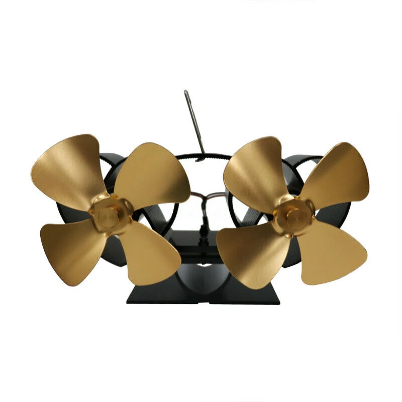 

Wood Burner Stove Fan Tool Accessory Anodized Aluminum 8 Blade Heat Powered