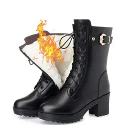ZXRYXGS/брендовые шерстяные ботинки; женская обувь из натуральной кожи; удобные теплые зимние сапоги; новые бархатные зимние модные сапоги;