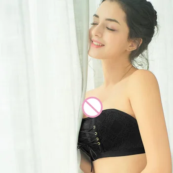 

Women Underwear Invisible Bra Wireless Soft With Drawstrings Push Up Backless Sexy Lace Summer Bandage Wedding Strapless