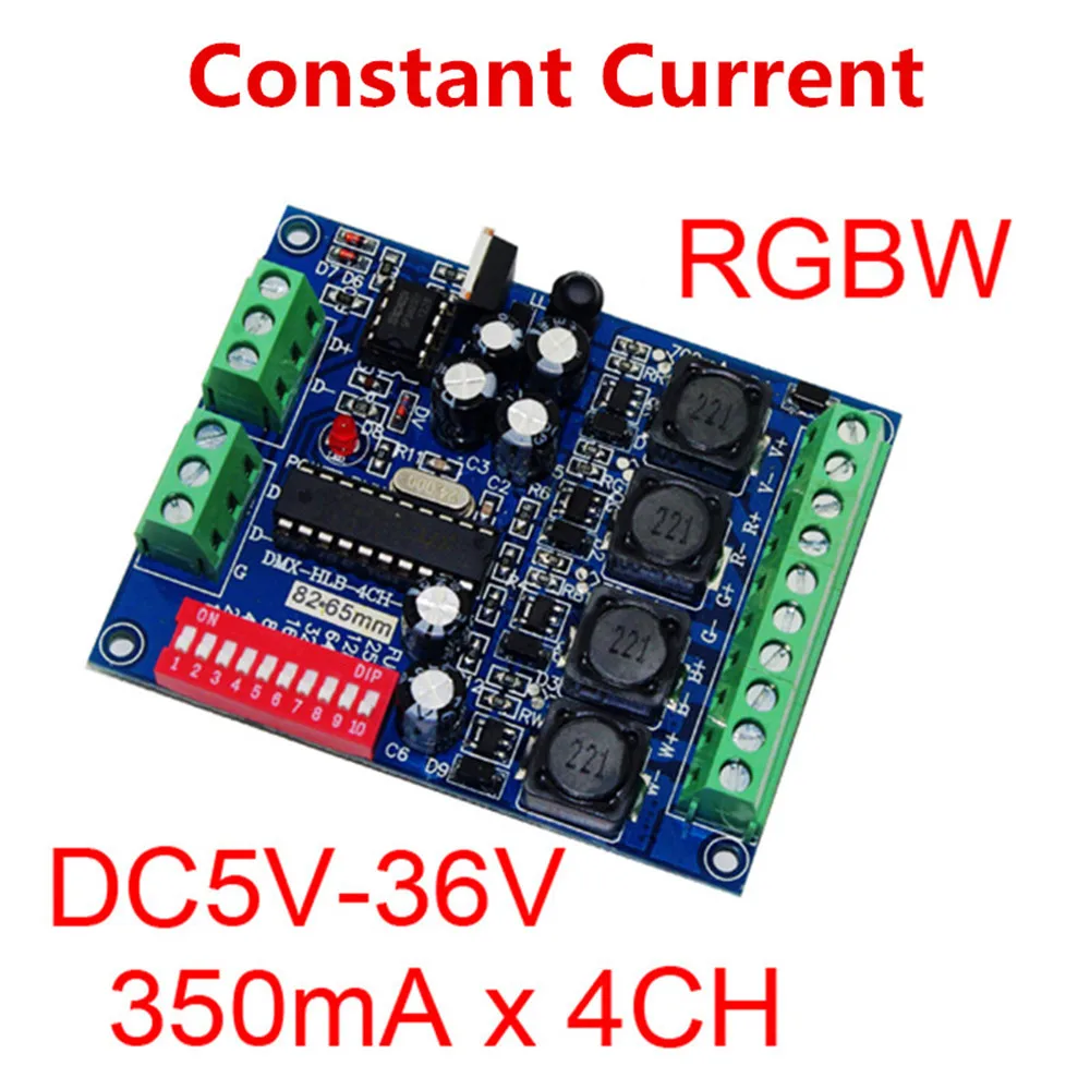 Постоянный ток 4 канала DMX512 RGBW контроллер 4CH декодер DC5 36V вход каждого 350