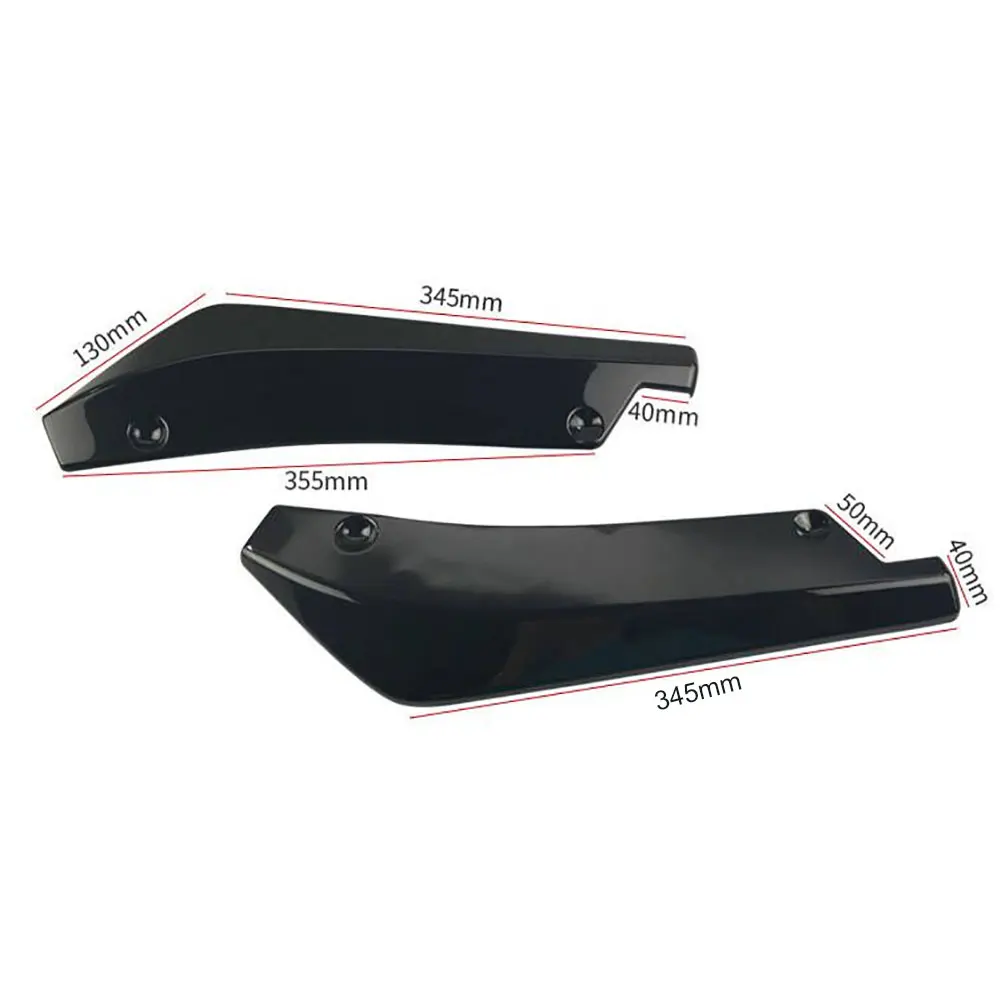 Universal Car Rear Bumper Carbon Fiber Lip Angle Splitters Diffuser Bumper Lip Diffuser Splitter Spoiler Scratch Protector 2pcs car bumper spoiler bumper lip bumper lip decoration car rear bumper lip