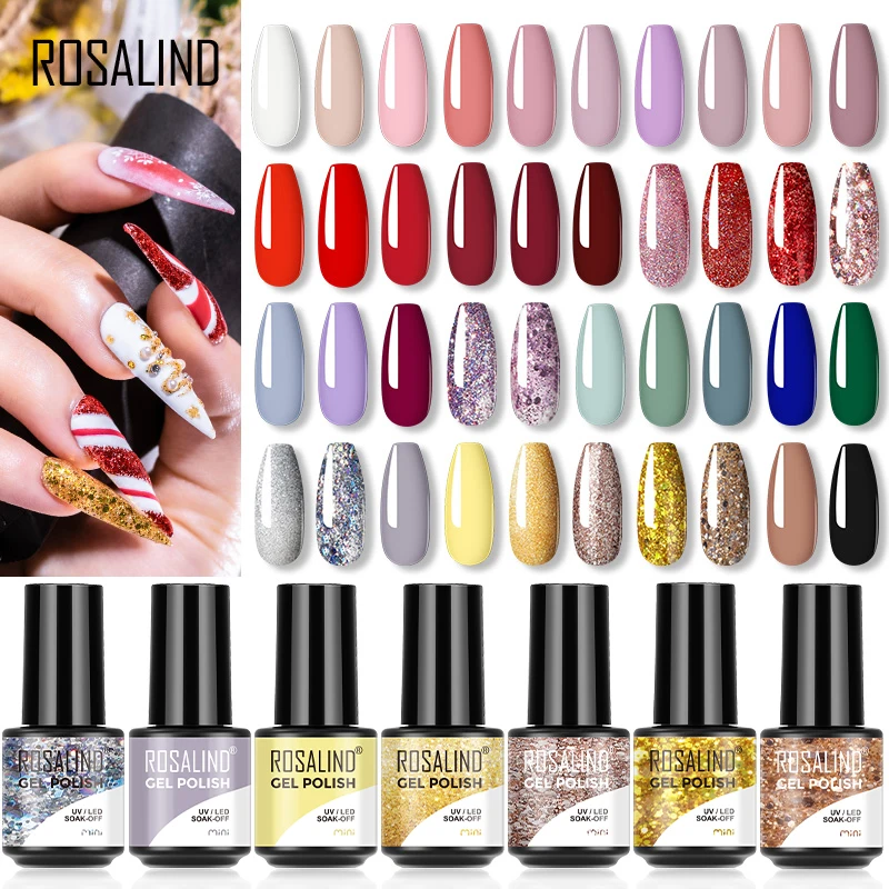ROSALIND Gel Nail Polish 88 Color Mini All For Manicure Art Design Semi-Permanent Soak Off Varnish Base Top | Красота и здоровье