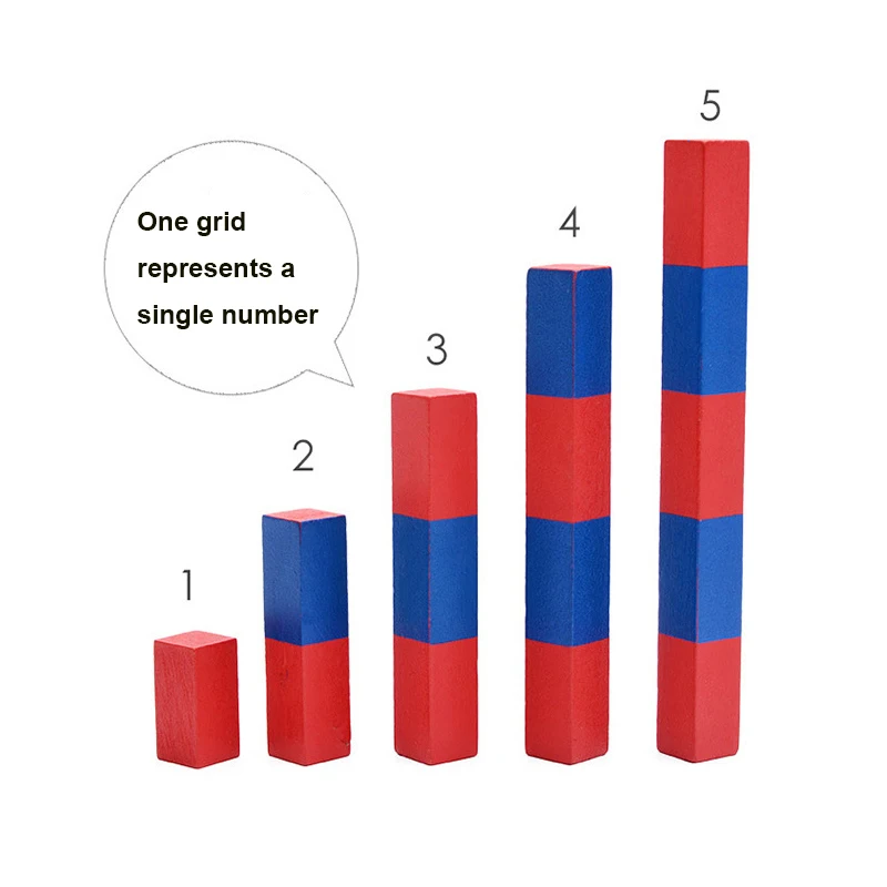  Red and Blue Number Bar Family Kindergarten Montessori Teaching Aids Addition and Subtraction Baby  - 4000107825542