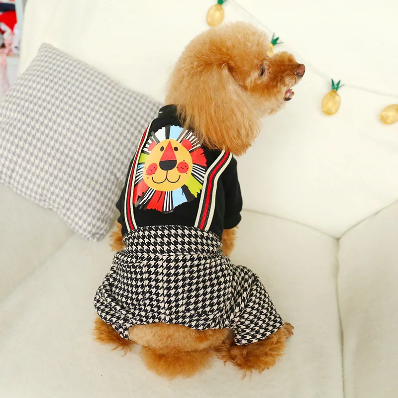 千鸟格狮子背带裤9 (2)