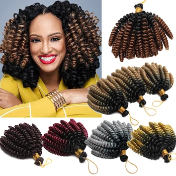 

BENEHAIR Ombre Jumpy Wand Curly Crochet Hair Braids Jamaican Bounce Curl Synthetic Braiding Hair Extension For Black Women