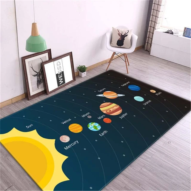 3D sistema solare camera dei bambini tappeto spazio pianeta tappeto per ragazzo  camera da letto tappetino antiscivolo bagno decorazioni per la casa gioca  tappetino strisciante - AliExpress