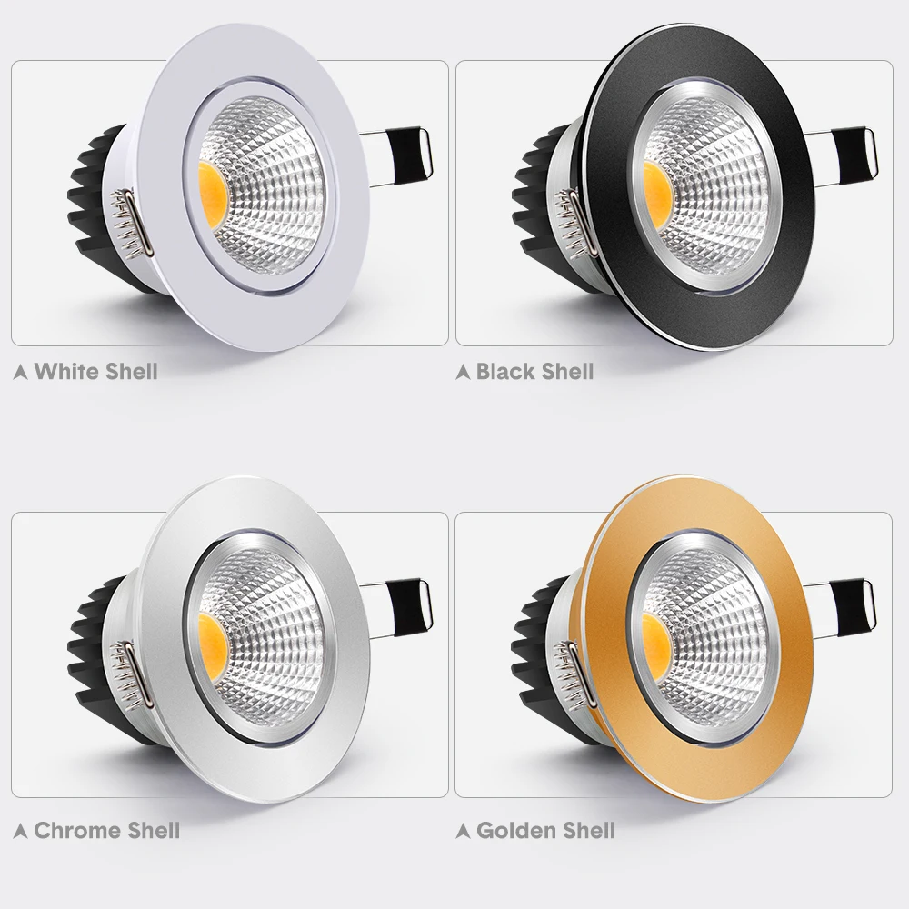 [DBF] Черный/Белый Круглый Встраиваемый светодиодный СИД Dimmable вниз светильник COB 6