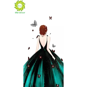 

OSH Diamond painting girl shadow full diamond square round 5D DIY diamond embroidery 3D cross stitch mosaic home decoration