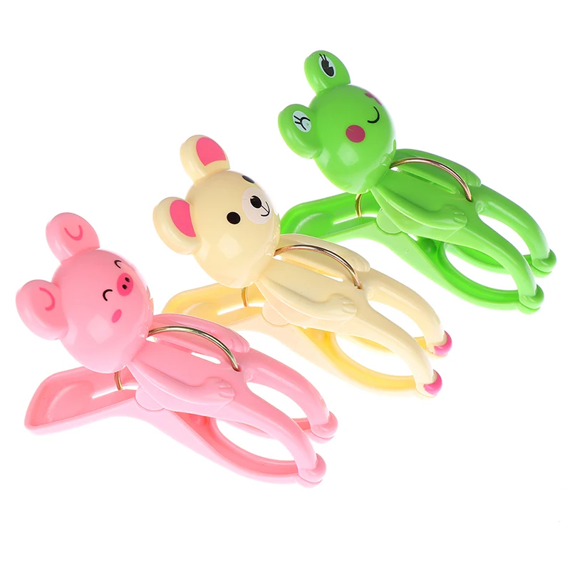 2Pcs cute Pig Frog Bear Plastic Clothes Pegs Clothespins Cute Beach Towel Clips Bed Sheet Handdoek Socks Windproof Laundry Pins | Дом и сад