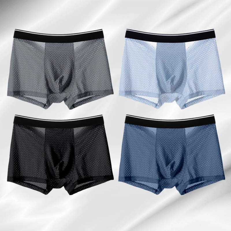 sexy male underwear Men's Underwear Ice Silk Mesh Breathable Comfortable Men Boxer Briefs Size L XL XXL 3XL 4XL 5XL best mens underwear