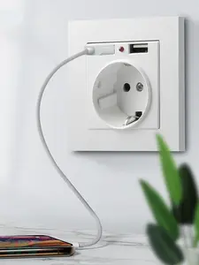 Розетка сетевая с двумя USB-портами, 5 В, 2 А, 86 х86 мм, 16 А, 220 В