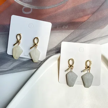 

Qingdao Ornament S925 Silver Elegant Metal Knot Earrings Simple Irregular Earrings Versatile Online Celebrity Long Ear Stud