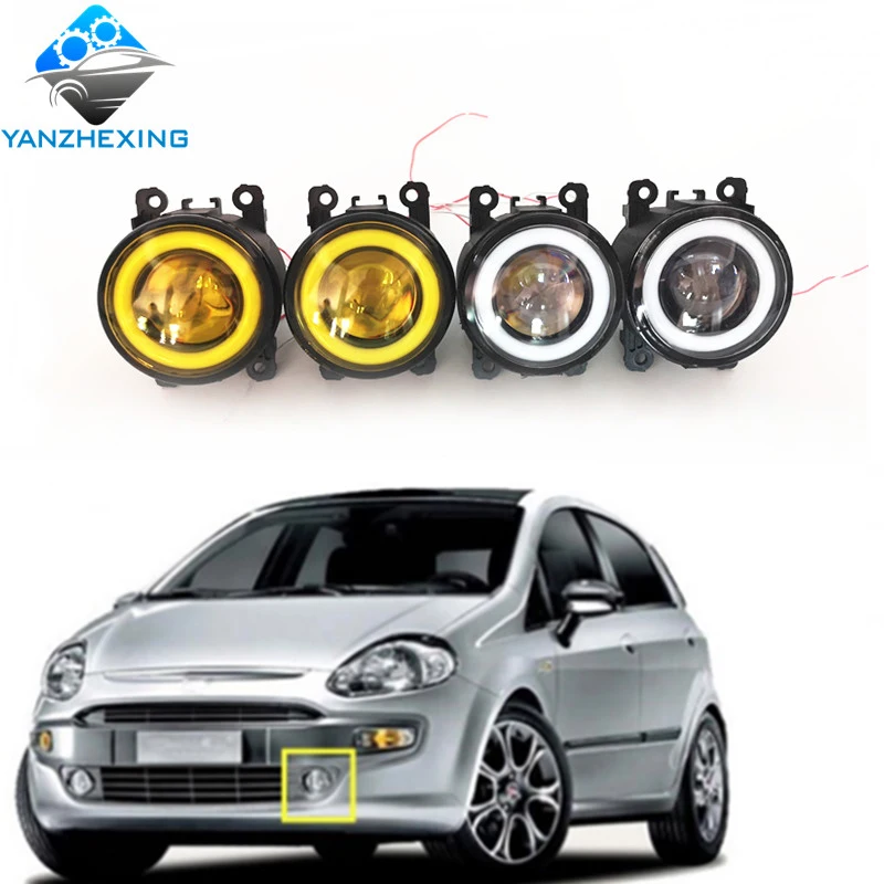 

2pcs NEW Angel Eyes Car styling front bumper LED fog Lights with len For Fiat Punto Evo 2010-2012