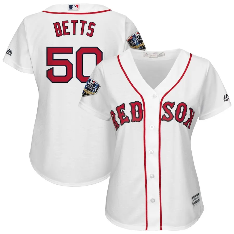 For women Для женщин и девочек Xander Bogaerts Boston David Ortiz Mookie Betts Andrew Benintendi Chris Sale David Price Jersey Bradley Jr World - Цвет: For women