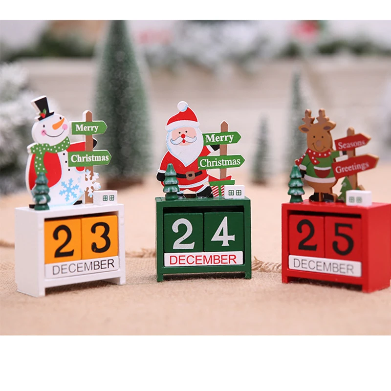 

New Wood Christmas Advent Calendars Christmas Decorations for Home Ornament Creative Christmas Gifts