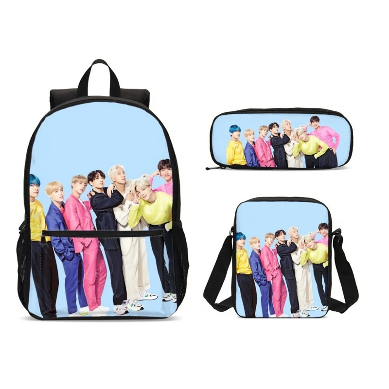Модный комплект Kpop Star, школьная сумка для девочек, школьный рюкзак для школьников, школьный рюкзак для подростков, повседневные пеналы для девочек, Mochila 17 дюймов