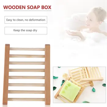 

Natural Wood Soap Dish Wooden Soap Tray Holder Storage Soap Rack Plate Box Container for Bath Shower Plate Bathroom