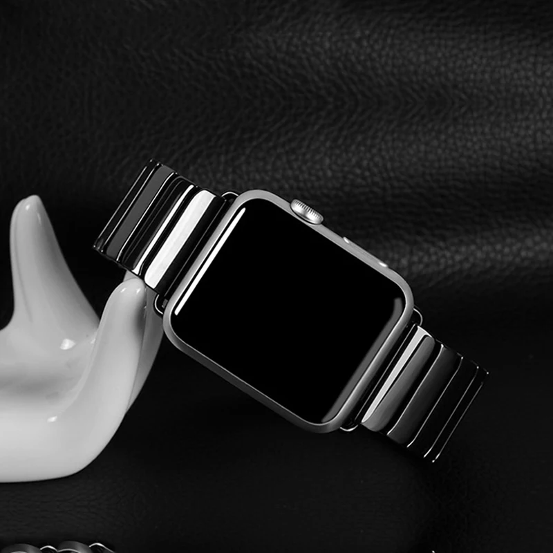 Ремешок EIMO для Apple Watch 4 44 мм 40 мм iwatch ремешок 42 мм 38 мм керамическая Роскошная Пряжка из нержавеющей стали браслет ремешок для часов 44