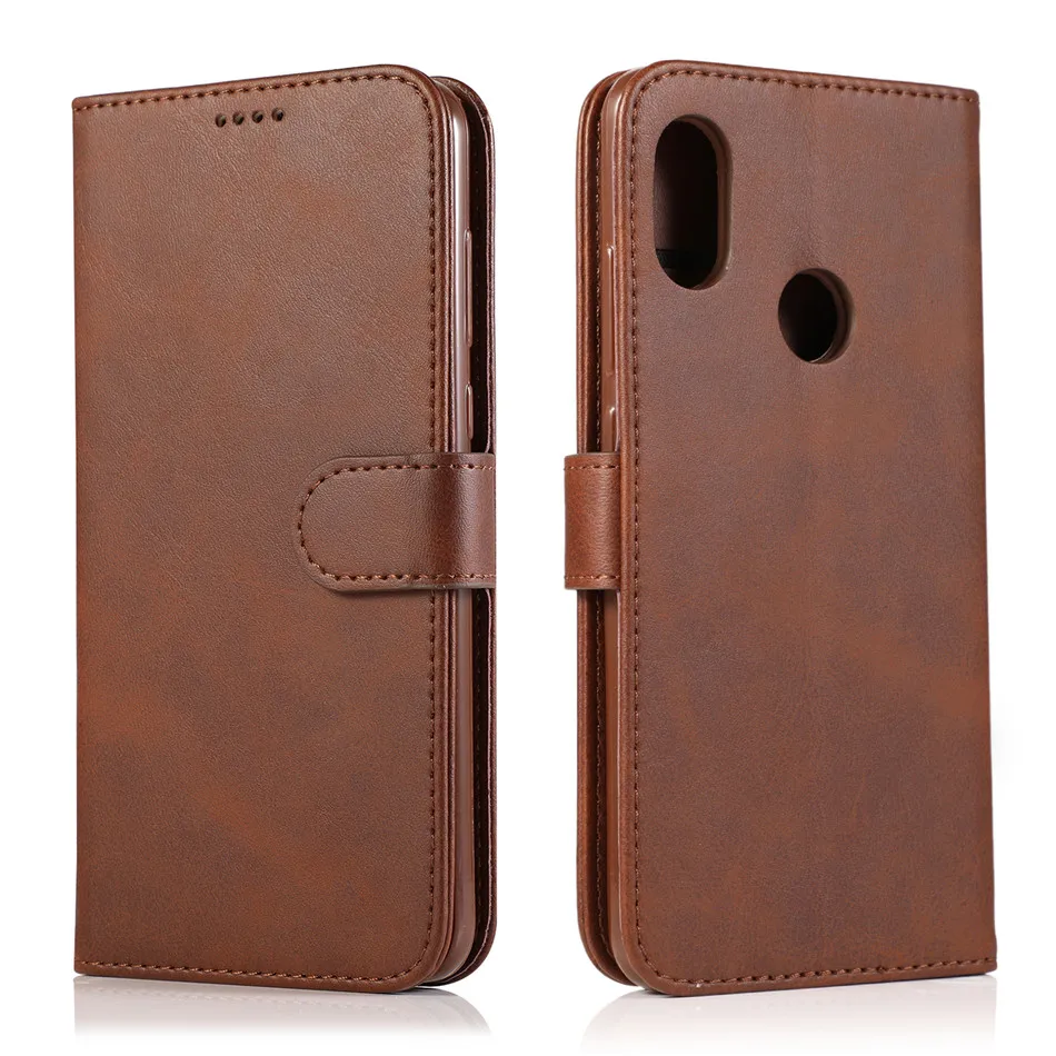 Винтажный кожаный чехол для Xiaomi Redmi Note 5 Pro Note 5 ручной работы, кожаный бумажник для Xiaomi Redmi 5, чехол - Цвет: Brown