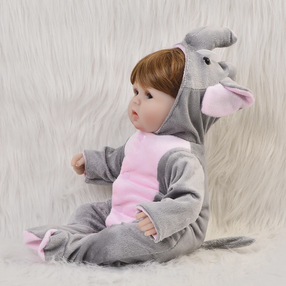 Косплей Слон Reborn baby Dolls DIY Toys 16 дюймов Реалистичная силиконовая кукла для