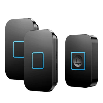 

Smart Wireless Waterproof Doorbell 1 Button 2 Receiver LED Music Doorbell EU Plug