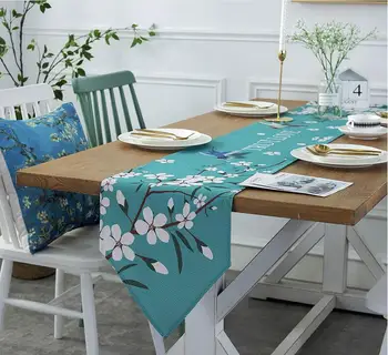 

Fyjafon Table Runner Linen Runners Printed Thick Table Runner 30*160/30*180/30*210 Living room Decorative Table Runner Green