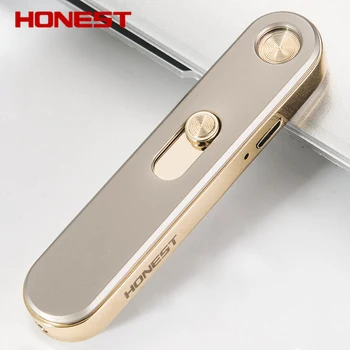 

Honest USB charging lighter ultra thin windproof metal lighter tungsten wire men and women electronic cigarette lighting