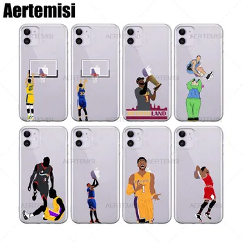 

Aertemisi Phone Cases Stephen Curry LeBron James Aaron Gordon Clear TPU Case Cover for iPhone 6 6s 7 8 Plus X XS XR 11 Pro Max