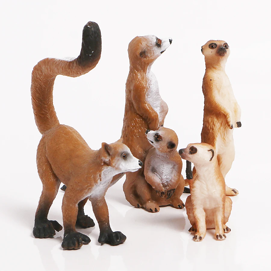 

Wild Zoo Animals Simulation Cute Small Africa Meerkat Animal Models Action Figures Figurine Decoration Collection Kids Toys