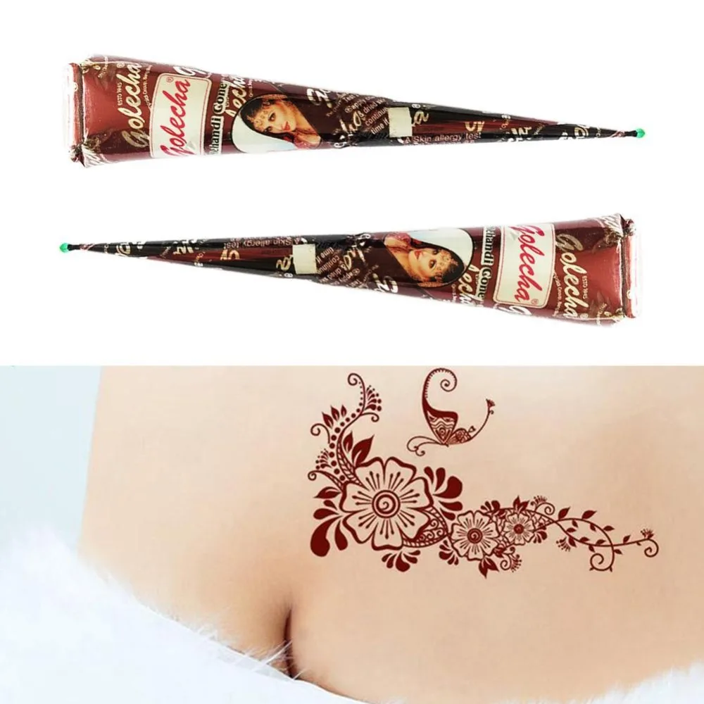 1Pcs Brown Red Colored Indian Henna Tattoo Paste Cone Body Paint,Temporary Mehndi Henna Tattoo Paste Cream