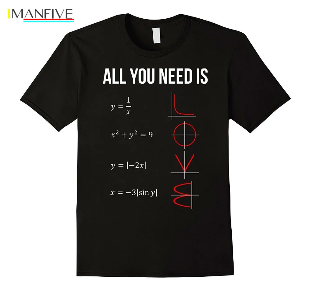 

Fashion Logo Printing T Shirts Men'S Short Sleeve All You Need Is Love Math O-Neck Fashion IMANFIVE Tees Short Casual Cotton
