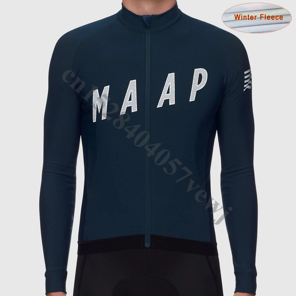 

2019 MAAP Mens Thermal Fleece Cycling Jersey Keep Warm Bike Long Sleeve Racing Cycling Clothing Maillot Ropa Ciclismo Hombre C28