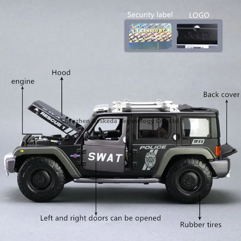 Maisto 1:18 Jeep полицейский автомобиль автомобильный брелок для автомобильных ключей