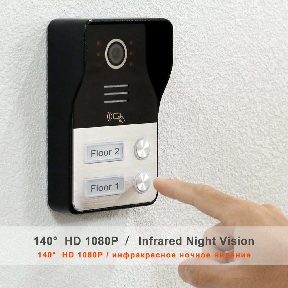 

HomeFong Video Call Panel for Apartment Multi Units RFID Doorbell Camera 1080P Infrared Night Vision Home Access Control System