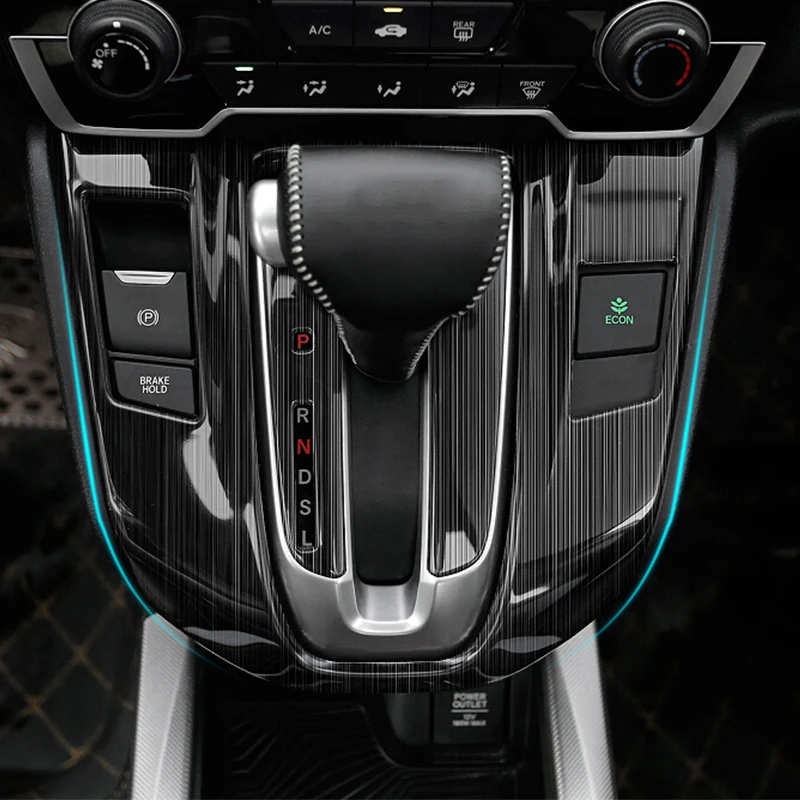 Car Gear Shift Knob Cover Trim Carbon Fiber Black For Honda CR-V CRV 2017-2021