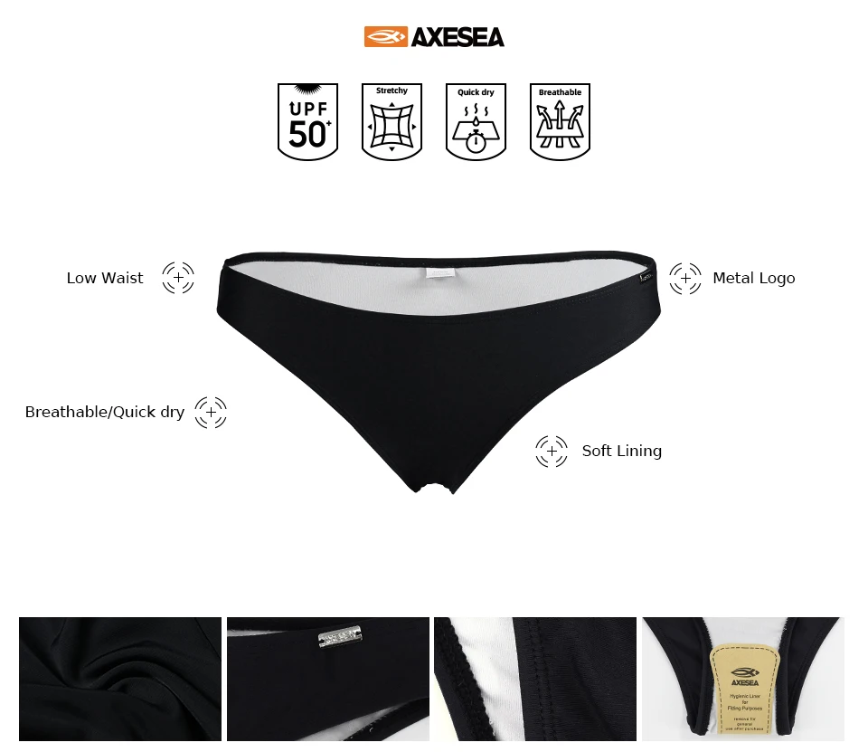 AXESEA, Одноцветный бикини, низ, сексуальный, для женщин, низкая талия, одежда для плавания, брюки, пляжный купальник, хипстер, трусы, средняя талия, плавки, 084