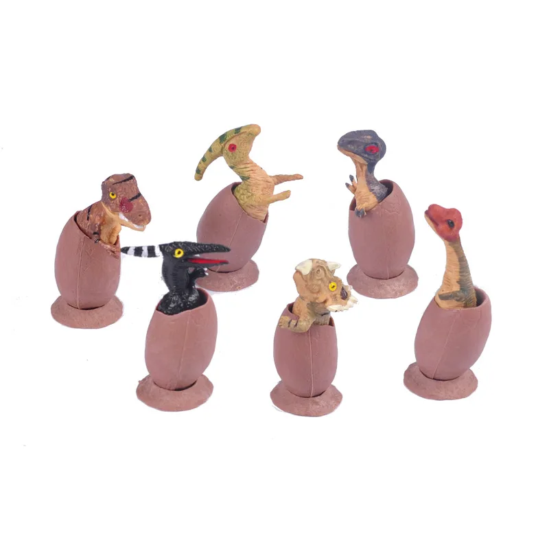 

Cross Border for Broken Shell Dinosaur Egg Model 6 Pieces Triceratops Tyrannosaurus Cub Semi-Hatching Dinosaur Model