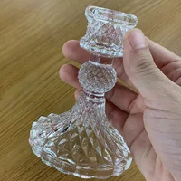 European Style Simple Glass Candle Holder Household Dining Table Candle Holder Creative Home Decor 2
