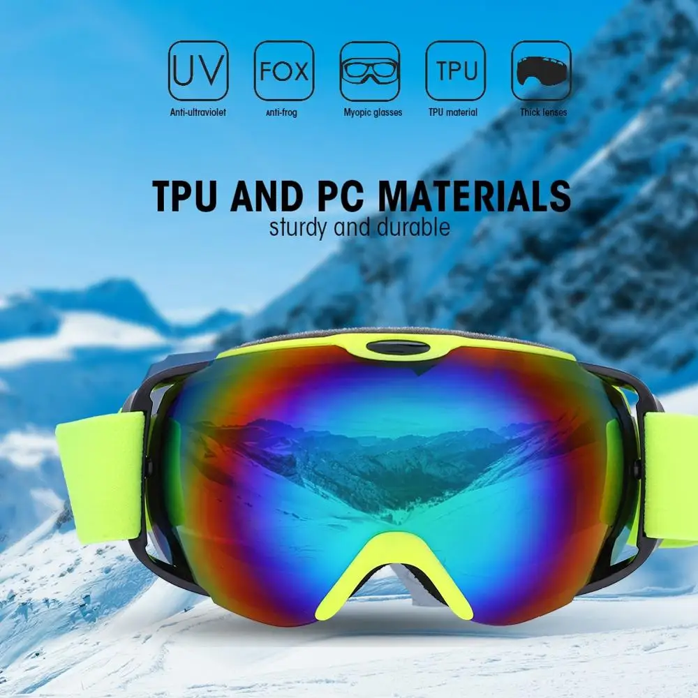 Ski Glasses Double Layer Anti-Fog Male And Female Ski Goggles Snowboard Snowboard Goggles Snow And Windproof Ski Mask Or Glasses