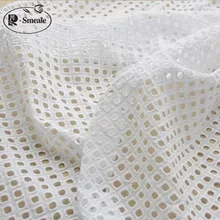 Белая Квадратная кружевная ткань с вышивкой женская летняя хлопковая ткань с кружевами RS713