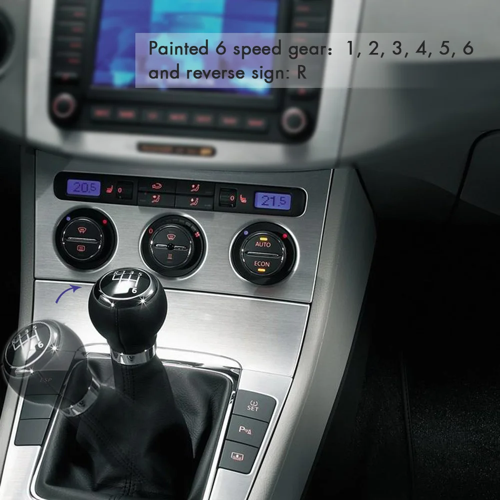 6 скоростей черный рычаг переключения передач загрузки Gaiter рамка для VW Passat B6