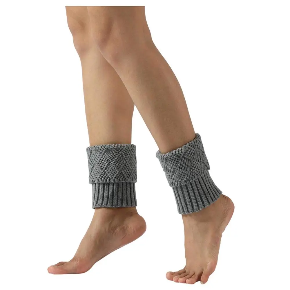 Gray socks women winter Women beenwarmers Winter Warm Knit Leg Warmers Crochet Leggings Slouch Boot Socks Legging Boot boot pull - Color: Gray