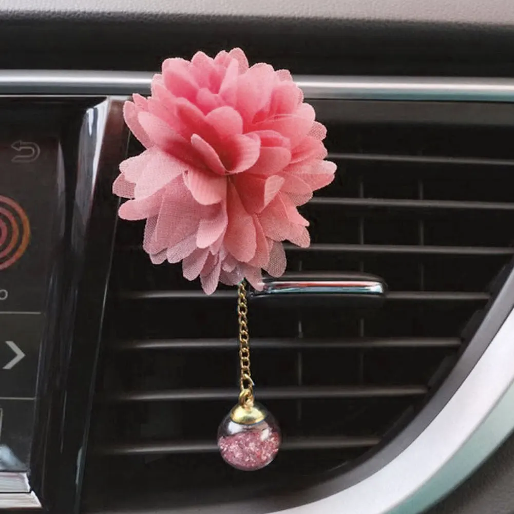 Ambientador de aire para cadena flores con bola colgante, Ventilación de coche, salida de aire de flores, Clip de Perfume _ - Mobile