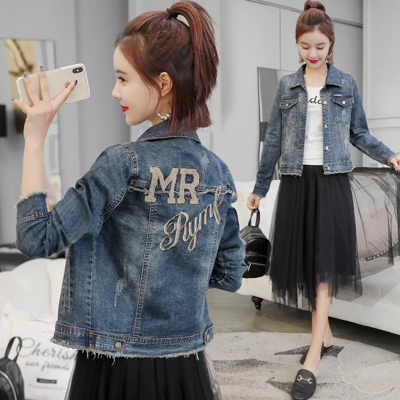 

Jeans Coat Women's Short 2019 Spring New Style Korean-style Slim Fit Tops BF Harajuku Cowboy Clothing Jacket Hipster