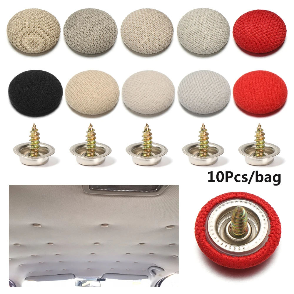 Plastic Rivets Auto Fasteners Screw Caps Auto Accessories Car Screws Car Accessories Stainless Steel Screw 10pcs Car Interior Roof Buckles Headliner Ceiling Cloth Fixing Screw Cap Repair Automotive Care Fabric Buckle Rivets Retainer