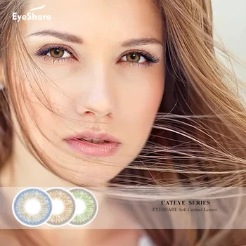 

EYESHARE 2pcs/pair 2020 New CATEYE Soft Contacts Colored Contact Lens Yearly Use Cosmetic Contacts Lenses Eye Color